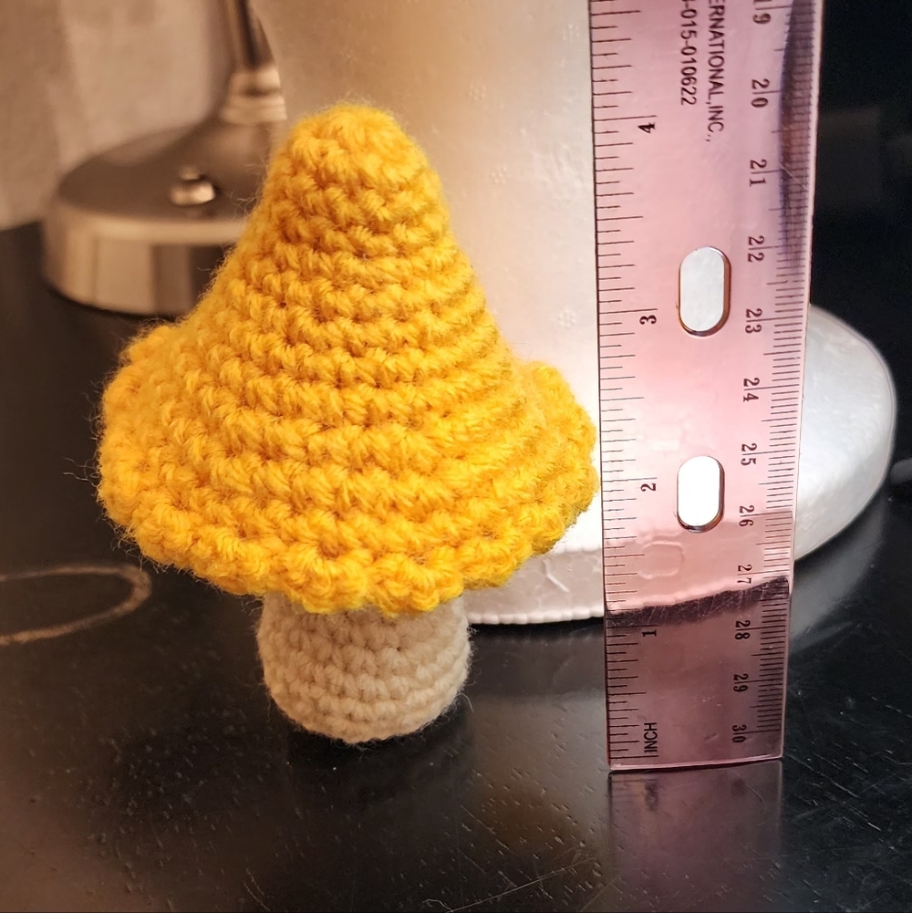 Handcrafted Yellow Mushroom Decor - Picture 3 of 3